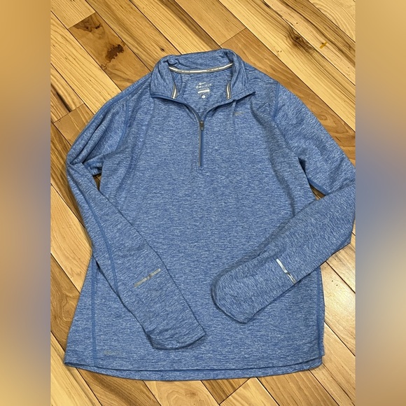 Nike Tops - Nike Running Quarter Zip Pullover with thumb holes - blue - women’s size large